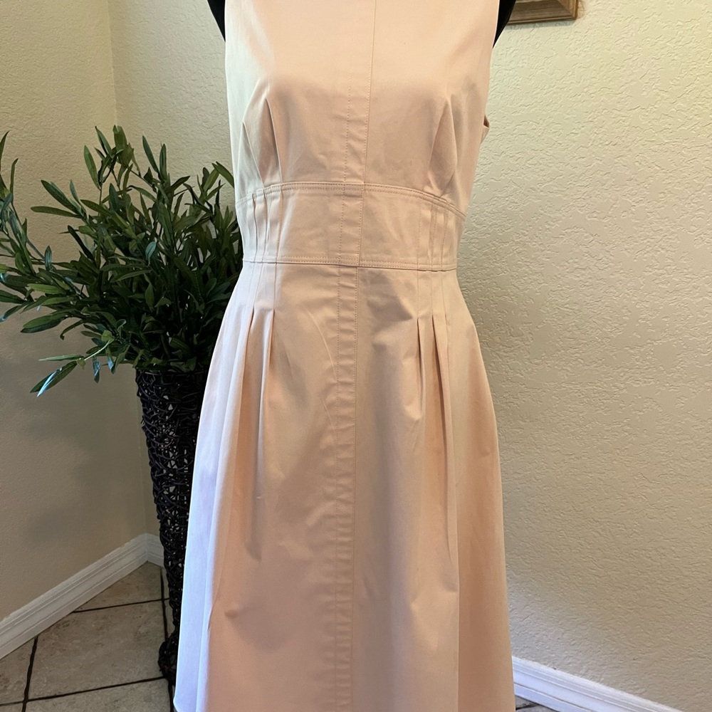 Soft pink fitted dress. Classic